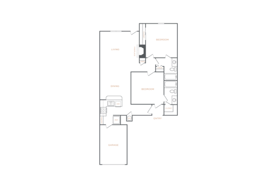 floor plan for the two bedroom apartment at The  Laney