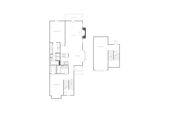 floor plan for the two bedroom apartment at The  Laney